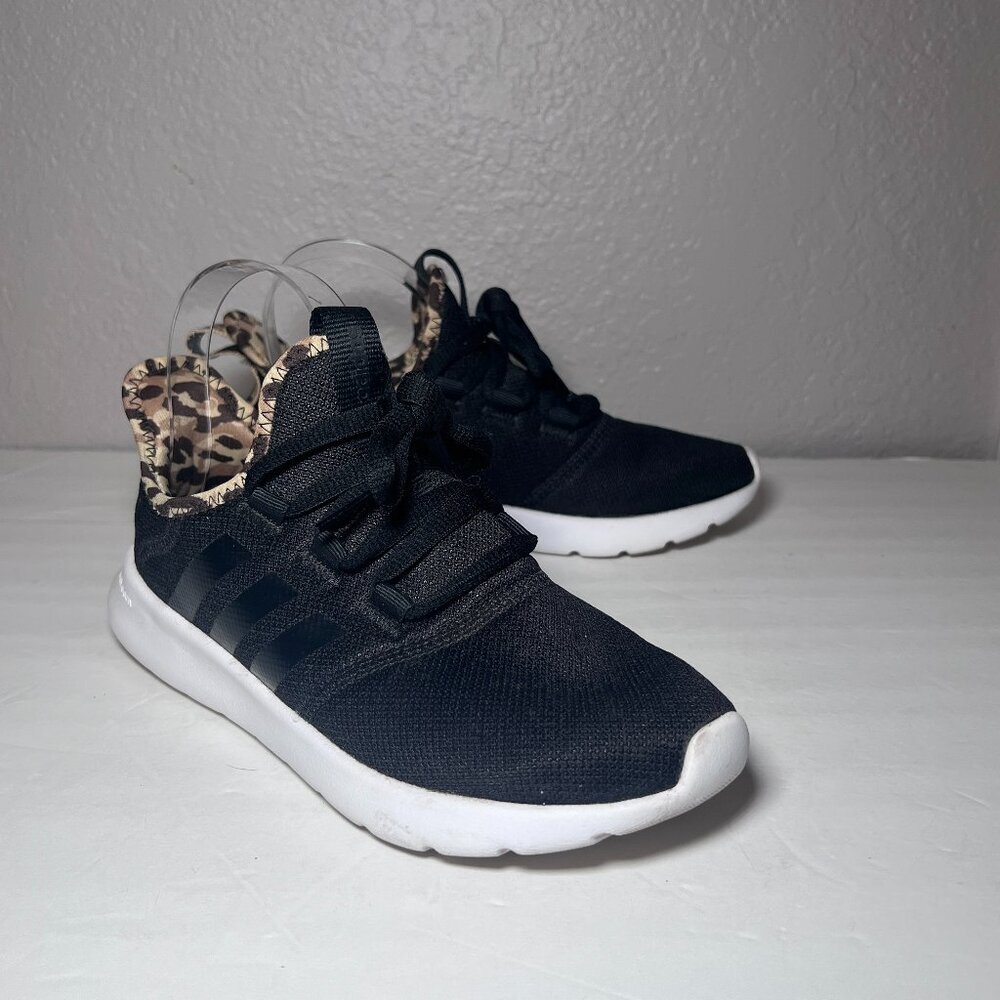 Adidas Cloudfoam Pure 2.0 Leopard Print Black Running Shoes Sneakers